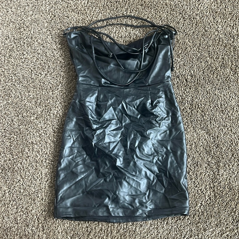 Black Leather Dress (short) from Windsor. Size M